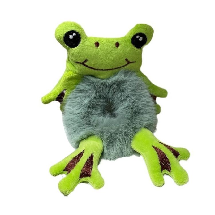 

Stretchy Plush Hair Band Soft Fabric Scrunchies Green Animal Theme For Women Girls Daily Use And Special Occasion 1