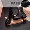 Foreign style boots women's autumn 2025 new Korean version versatile small foreign style round head thick-soled elastic boots