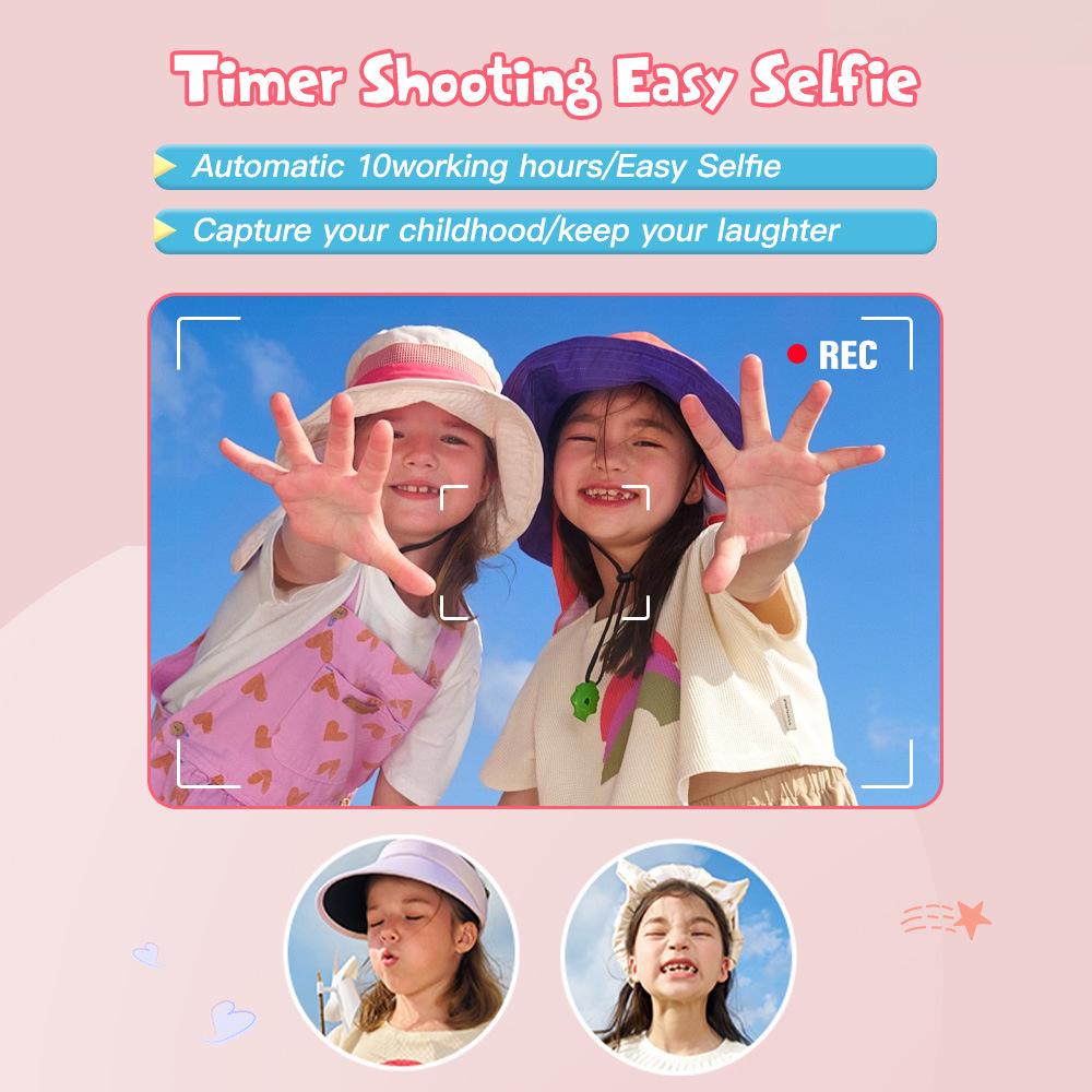 Portable Purple Children's Instant Selfie Camera with Printing