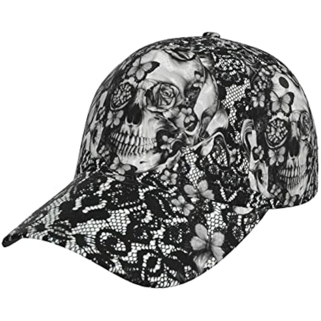 Grey Skull Baseball Cap Print Dad Caps Classic Trucker Hat Fashion Casual Running Caps Adjustable for Women Hats