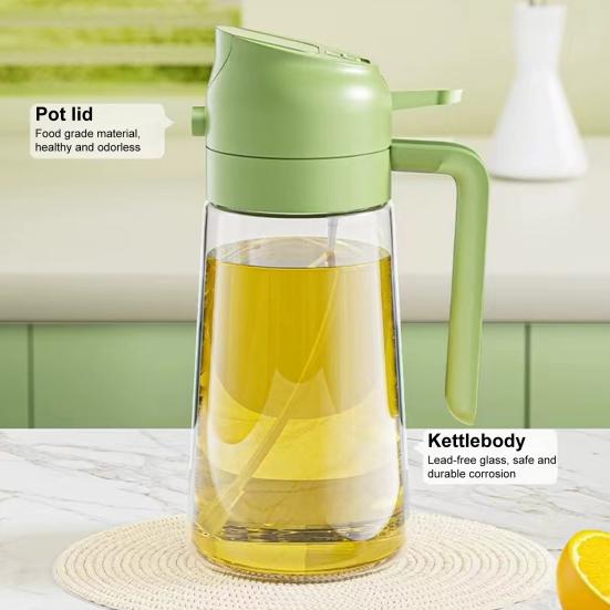 Oil Sprayer Bottle for Kitchen 2 In 1 Glass Oil Dispenser