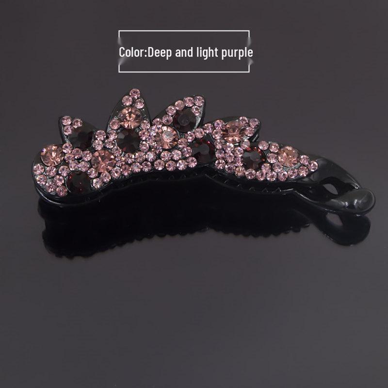 Large Rhinestone Ponytail Banana Hair Clip for Women - Stylish  Elegant Hair Accessory. Natural