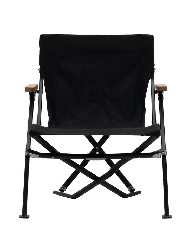 Snow Peak Low Chair Short Black Chair for Outdoor Camping and Decks LV-093-AZ