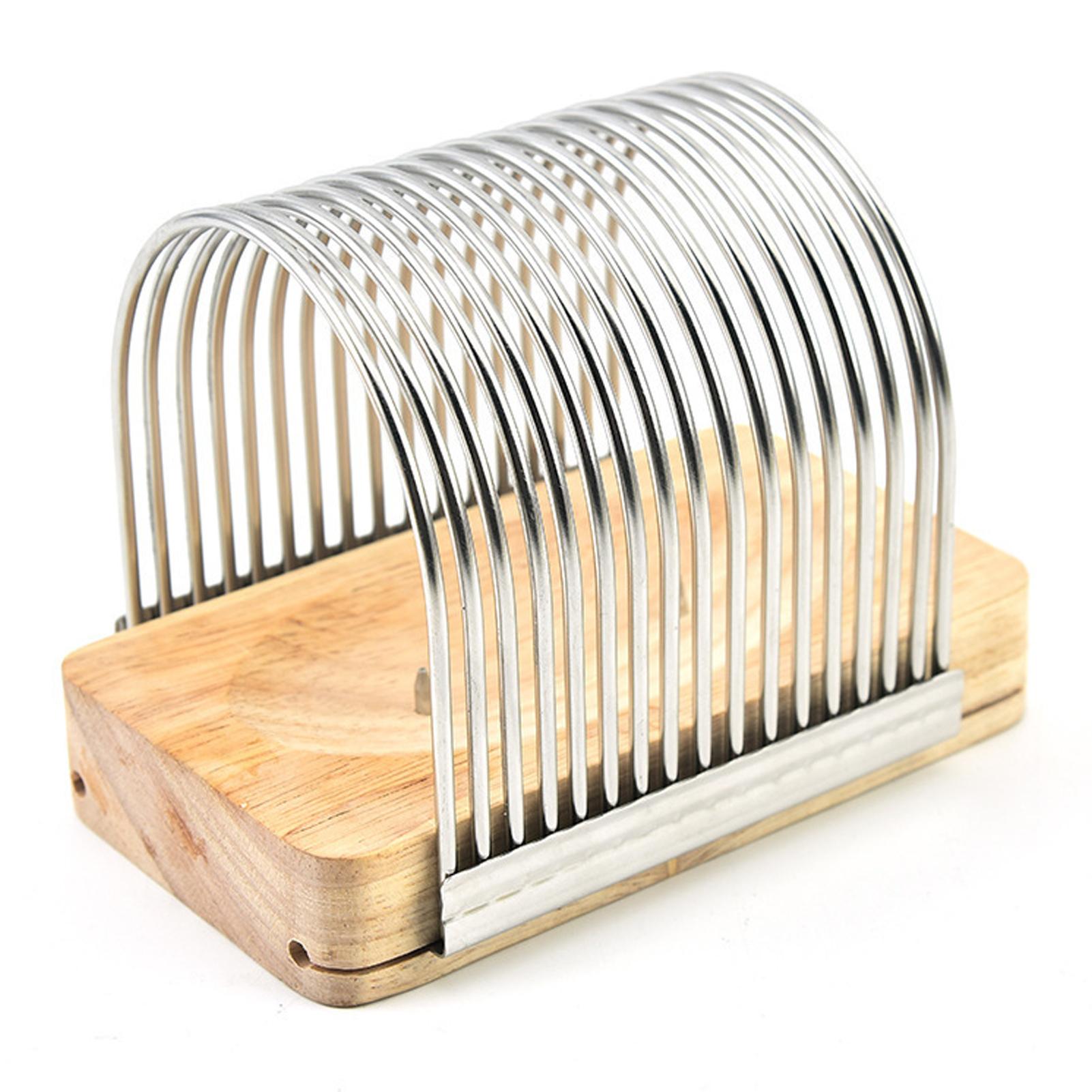 

Oak304 Нержавеющая сталь Слайсер для хлебопечки Для любителя домашнего хлеба Деревянное сиденье Слайсер для тостов Торты серебряный