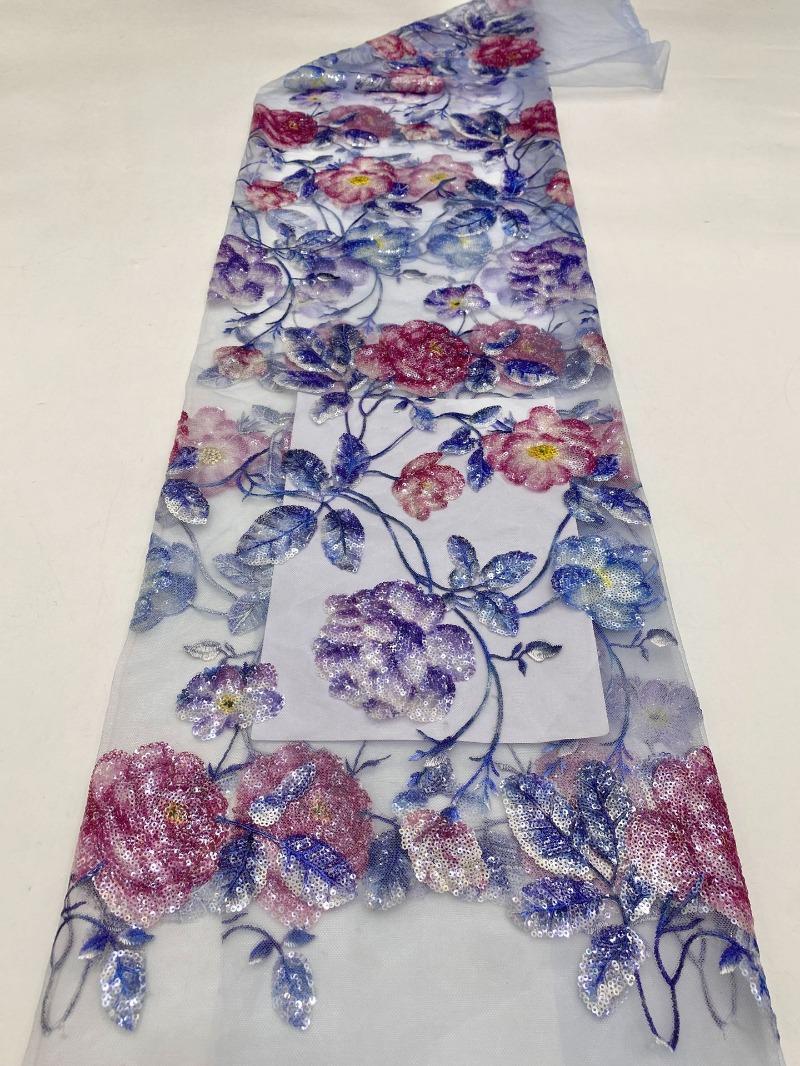 

1yard Sequin Embroidered Fabric Fashion Design Fabric Handmade Embroidery Net Lace Sequins for Women s Wedding Party Dresses 1Yard