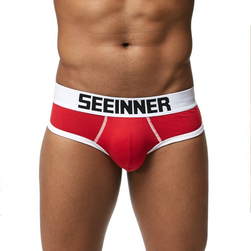 

New men s pure cotton cup hip panties, sexy fashion butt padded trendy men s briefs S красный