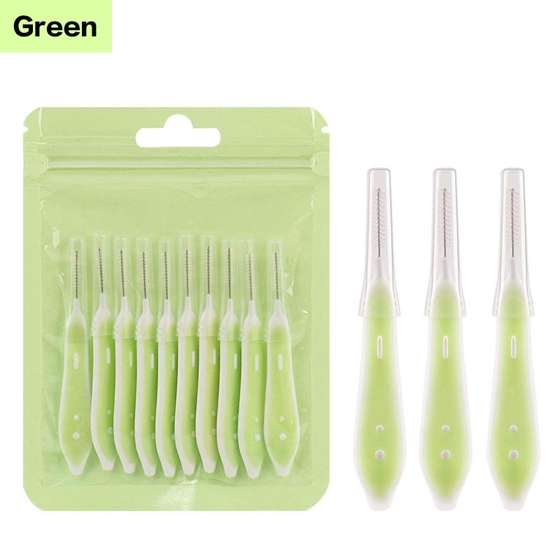 

10 Pcs Eyebrow Brushes Mini Brow Lifting Brush Disposable Makeup Eyelash Tool Tooth Interdental Brush Lash Extension Supplies зелений