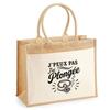 Jute Tote Bag with Pocket I Can't I Have Diving I Can't Minimalist | Jute and Cotton Canvas 21 L Flat Bottom Handles 65 Cm