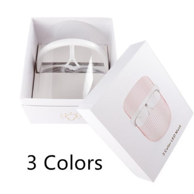 Светодиодная маска для фотоомоложения, домашний салон красоты, многоцветная фототерапия, инструмент для восстановления кожи 3 Colors Mode【plug-in】