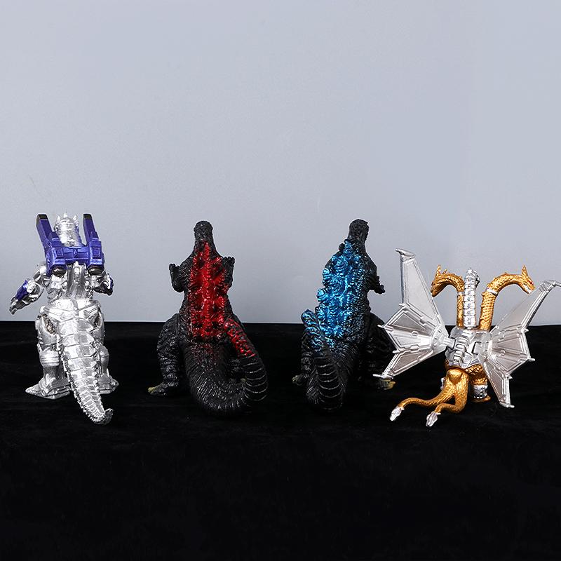 New 10cm Godzilla VS Kingkong Gojira Soft Glue King Ghidorah Action Figure Movable Joints Model Toys For Kid Boy Gift