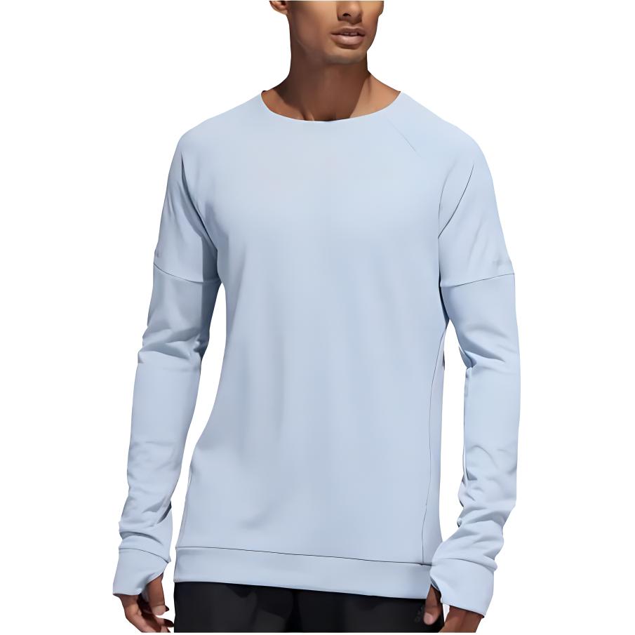 Adidas Solid Color Minimalist Running Sports Hoodie Men hoodies Blue DQ1881