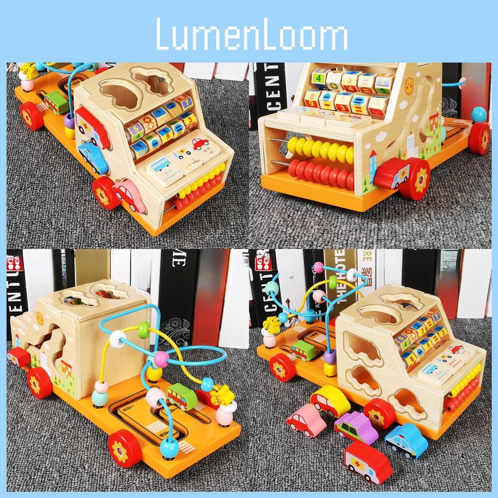 Wooden Kid Educational Learning Car Shape And Pattern Recognition Play Toddler