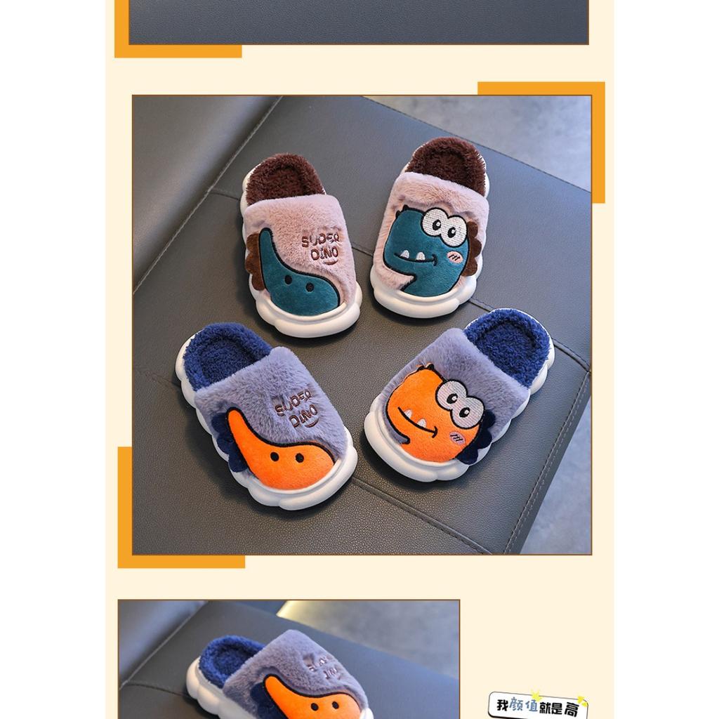 Children's Cotton Slippers for Winter, Boys' Dinosaur Indoor Home, Girls' Baby, Children's Anti Slip Parent-child Cotton Shoes