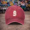 Pc Pcs Unisex Vintage Washed Baseball Cap Suitable for Parties Lightweight Hook  Loop Duckbill Hat with Cute Kitten Print W