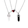 European & American Jade Hexagonal Bullet Pendant Magnetic Couple Necklace - Natural Stone Crystal