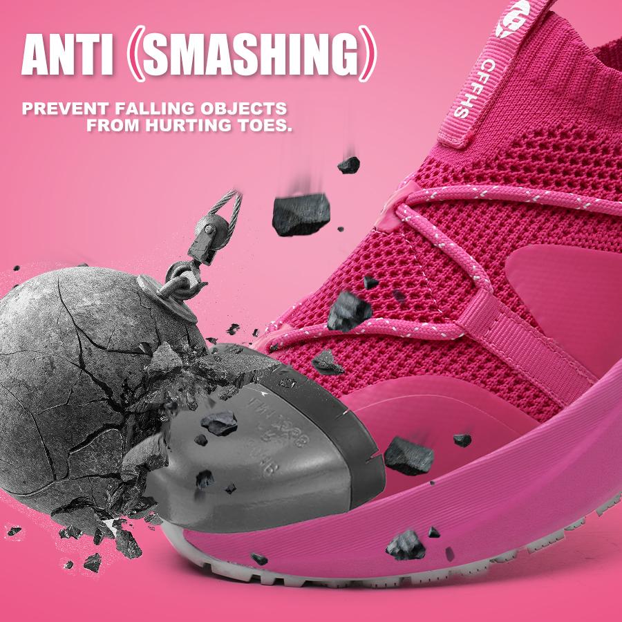 Dernières Chaussures de Travail pour Femmes Chaussures de Sécurité Anti-Perforation Baskets à Plateforme Antidérapantes Chaussures à Embout Acier pour Femmes Bottes de Sécurité Confortables Dame