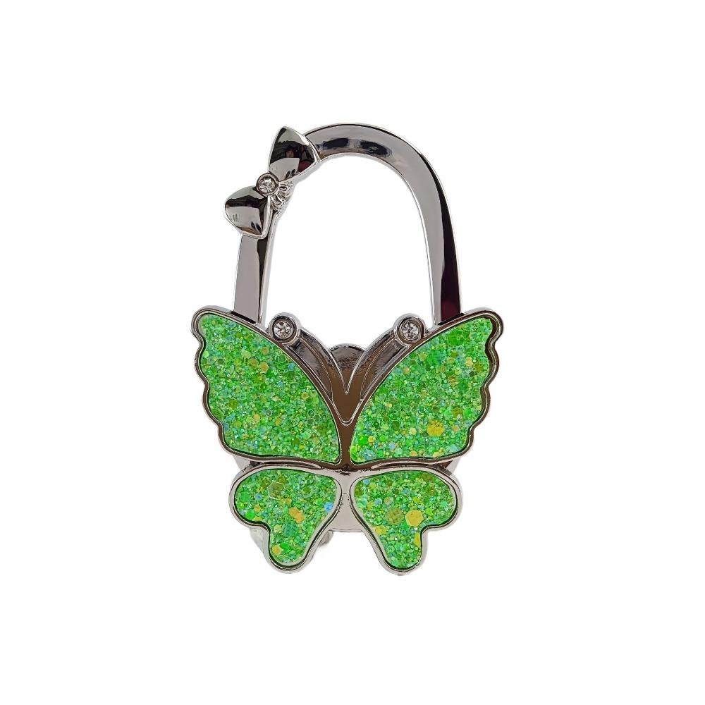 

Fashion Butterfly Handbag Hook for Women Portable Foldable Table Hanger Creative Durable Bag Hanger for Table яскраво-зелений колір