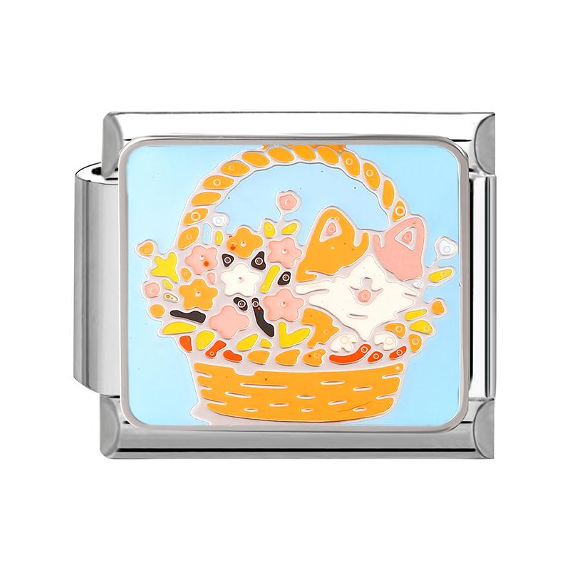Fashion Colorful Y2K Animal Series Cat Dog Italian Charm Beads Fit 9MM Stainless Steel Bracelets Gifts Women Jewelry DIY Making