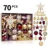 70Pcs Plastic Tree Top Star Christmas Ball Set Painted DIY Christmas Tree Ornament Christmas Gifts Christmas Gifts Boxes Pendant