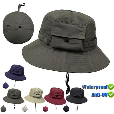 Foldable Bucket Hat Waterproof Sunscreen Cap Fashion Fisherman Hats  Summer