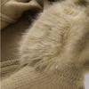 Long-sleeved Fur Collar Hooded Sweater Autumn and Winter Inner and Outer Wear Dual-purpose Ladies Solid Color Zipper Blouse Slim Knit Ladies Cardigan