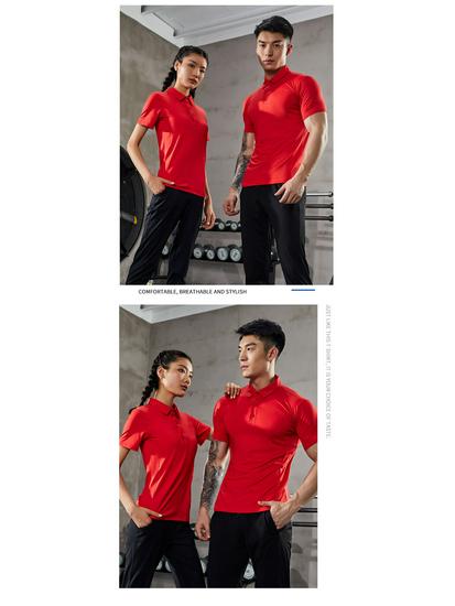 Quick-Drying Sports T-Shirt: Short Sleeve, Casual Polo, Custom Printed for Fitness and Corporate Culture.