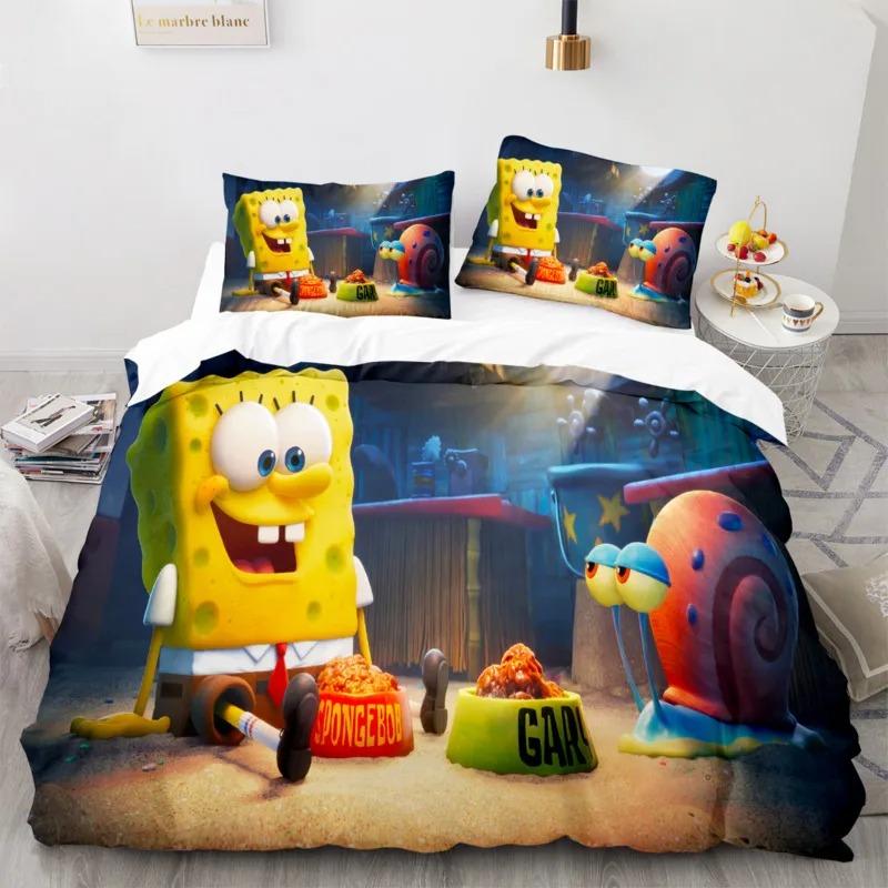 

Мультяшний Аніме Постільний Комплект Спанч Боба 3D Друк Патрік Сквідвард Ковдра Підковдра Наволочка Постільний Комплект Полуторний Двоспальний Королівський Розмір 135x200cm 2pcs