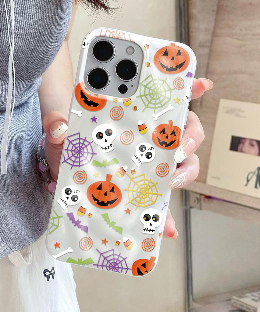 Halloween Cartoon Pumpkin Phone Case For iPhone 17 Air 16 15 14 13 12 11 Pro Max Shockproof Soft Cover Fundas