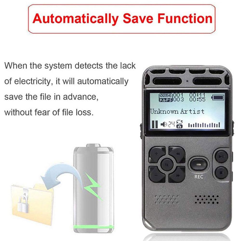 Rechargeable 128*64 LCD Digital Audio Sound Voice Recorder Dictaphone MP3 Player