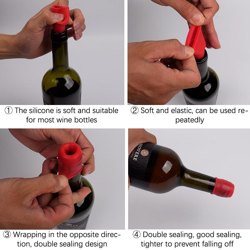 Silicone Wine Stoppers Beverage Bottle Sealer Reusable Sparkling Wine Bottle Stopper Keeping Wine Champagne Fresh Kitchen Tools