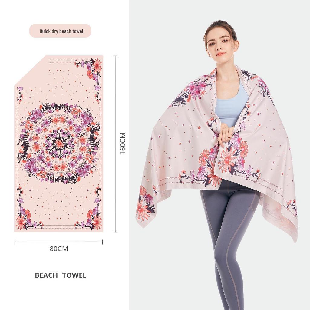 Double-Sided Microfiber Beach & Bath Towel - Absorbent, Quick-Drying