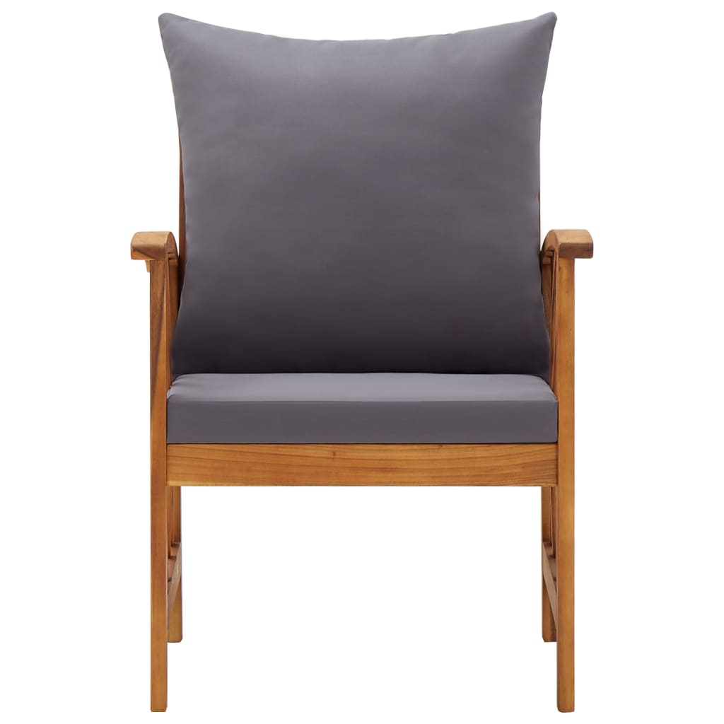 Garden Chairs with Cushions 2 Pcs Solid Acacia Wood