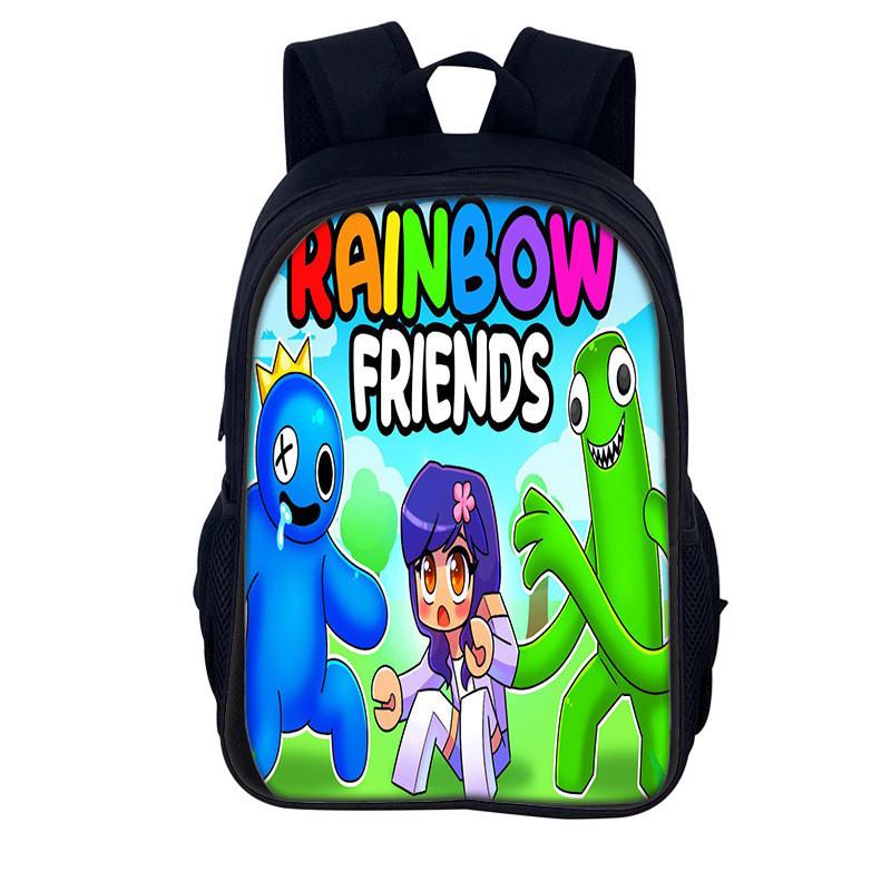 Rainbow Friends Kids Backpack With Polyester Material And Spacious Design For School And Daily Use