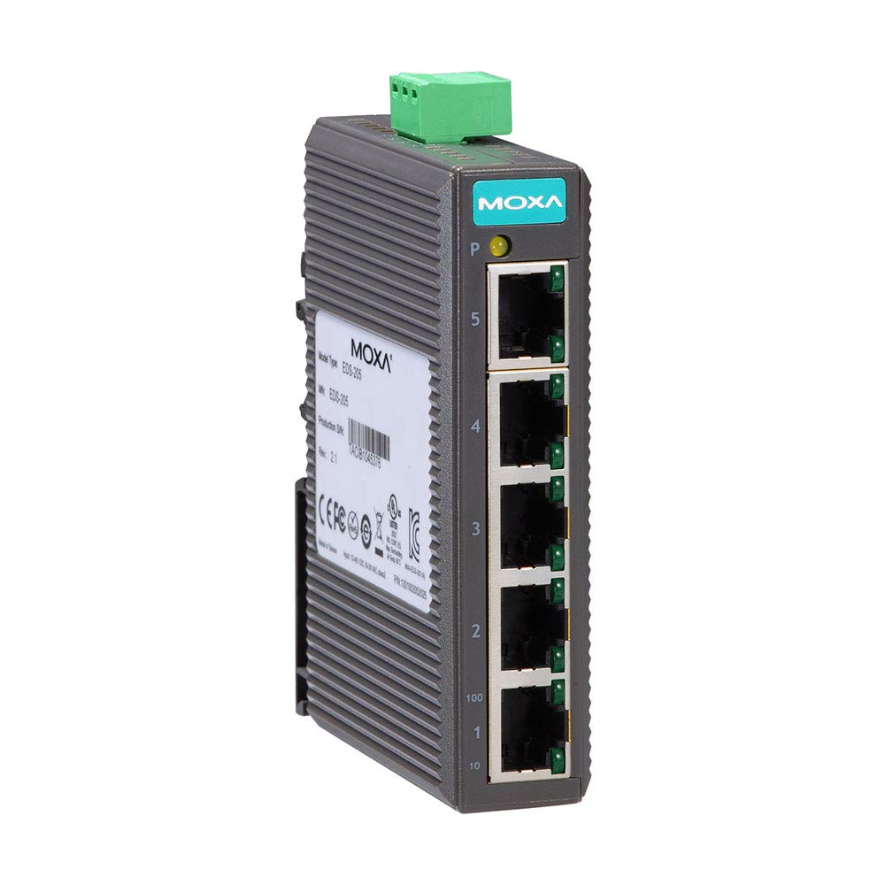 

MOXA Industrial Unmanaged Ethernet Switch 5-port EDS-205 сірий колір