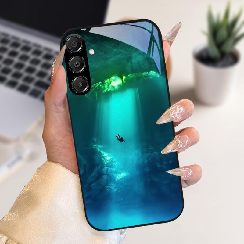 Fashion Coque For Samsung A55 A56 Case A25 A26 Tempered Glass Phone Cover For Galaxy A15 A35 A36 Hard PC Glass Protective Fundas