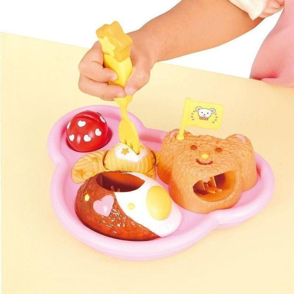 Role Play Play House Toys Early Education Pudding Feeding Set Food Feeding Toys  Desktop Ornament