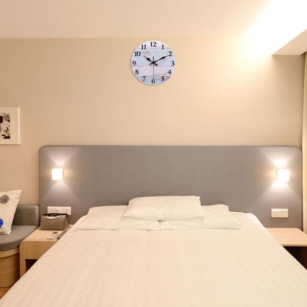 10 Inch Wooden Wall Clock Quartz Silent Non-Ticking Round Wall Clocks Retro Decoration For Home Living Room Bedroom Bathroom