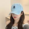 American Retro Washing Denim Baseball Hat Women Korean Style Face Showing Little Couple Street Embroidered Baseball Hat Men Casual