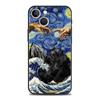 Mona Lisa Van Gogh Oil Painting Art Luxury Phone Case For iPhone 13 15 14 12 11 Pro MAX XR X SE XS 7 8 Plus Soft Black Cover