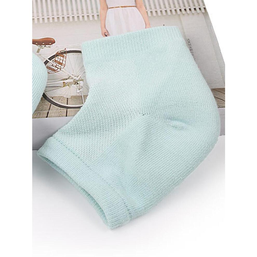(Black) Heel Anti Crack Sleeve With Gel Moisturizer For Overnight Treatment - Gray Half Socks