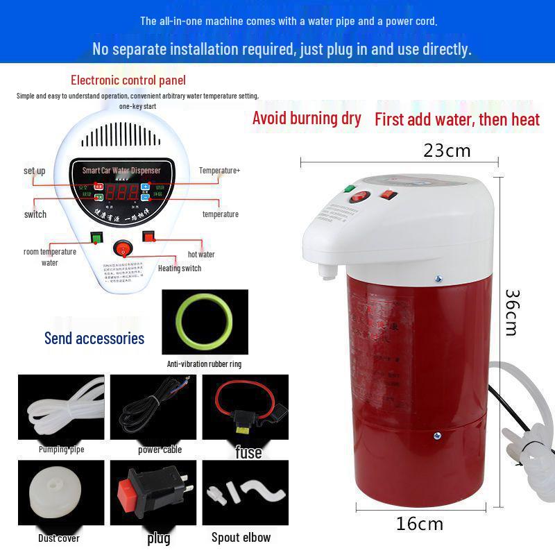 

24V Smart Car Water Dispenser: Automatic Heating & Refill Kettle for Large Trucks