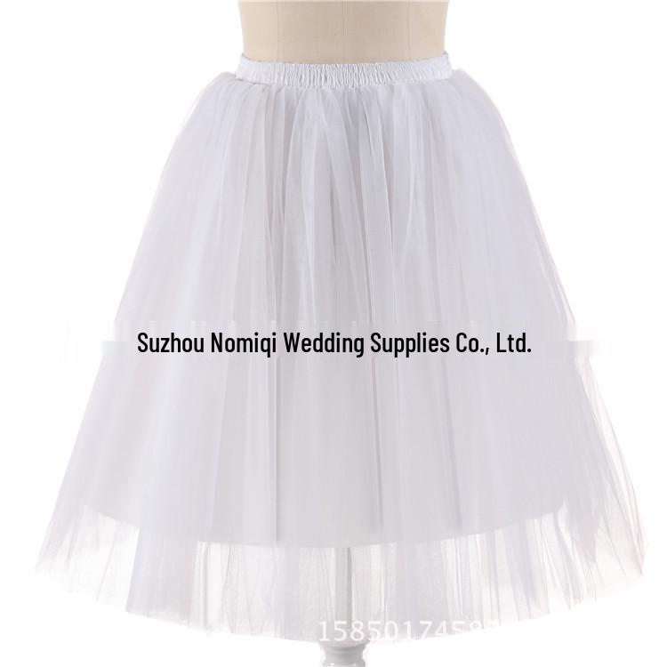 Elegant Five-Layer Tulle Half-Length Puffy Skirt - 65cm Long