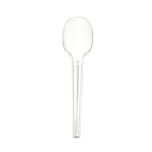 Niche Plus Individually Wrapped Disposable Plastic Mini Spoons, Dessert, Clear, 100mm, 100 Pieces