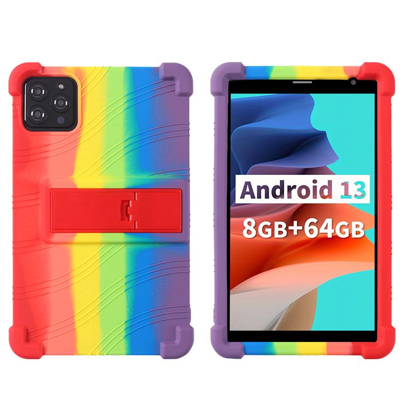 For VASOUN Model TAB 8 inch Kickstand Coat Shockproof Cover Tablet Case Soft Silicon Stand Protective Shell