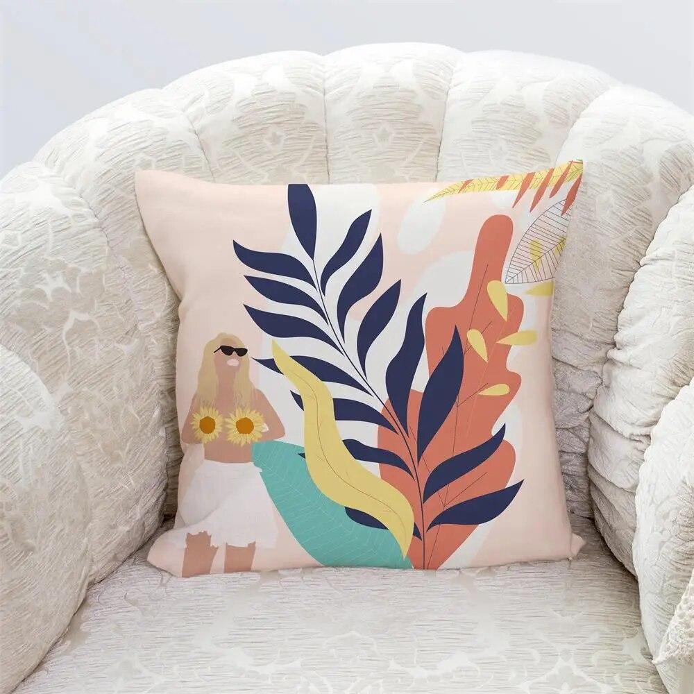 Bedroom Living Room Home Cushion Cover Geometric Abstract Pillowcase Modern Office Decor