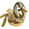 5,08 cm Messing Sonnenuhr Kompass Anhänger mit Kette Navigationsschmuck Geschenk Steampunk Maritim Halskette für Entdecker Sammler Geschenk