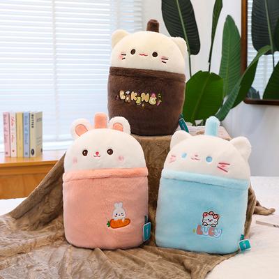 Cartoon Milk Tea Cup Panda Air Conditioner Blanket Children'S Lunch Break Throw Pillow To Send Girls Gifts Air Conditioner Quilt Car Cushion