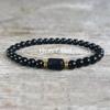 Natural Raw Stone Black Beaded Bracelet | Crystal Protection Jewelry, Vintage Style, Suitable for Men and Women
