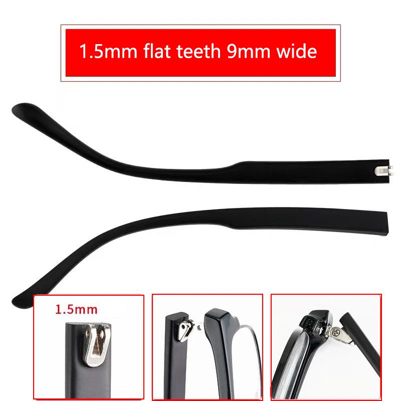 1Pair Eyeglasses Temple Arm Double Tooth Flat Teeth Tr90 Eyeglasses Replacement Anti-Slip Leg Glasses Repair Accessories
