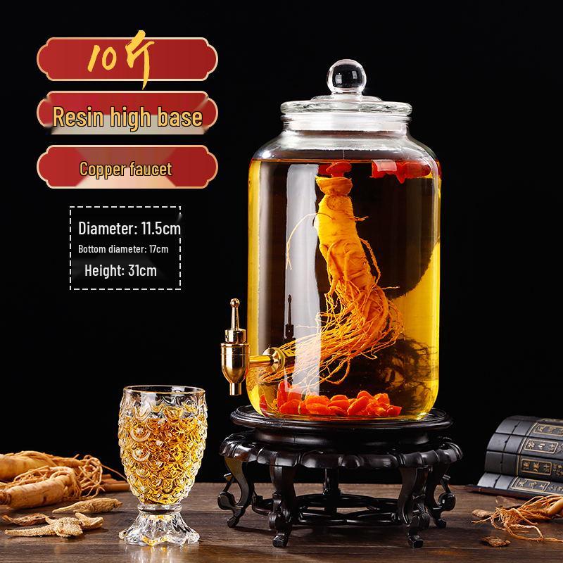 Glas-Infusionsbehälter mit Zapfhahn: 10-20 Jin Versiegelte Enzym- und Kimchi-Weinlagerung